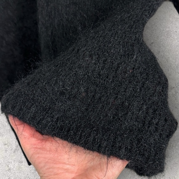 Sezane Black Charles Cardigan Knit Sweater Size Large‎ Mohair V-Neck Merino Wool - Picture 10 of 14